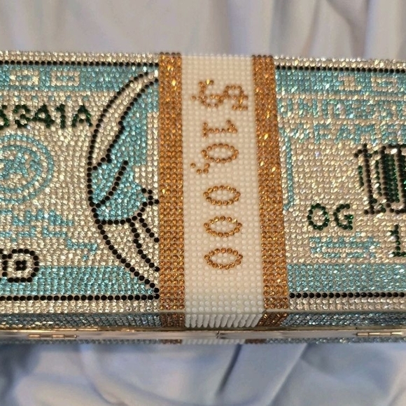 Crystal Embellished Money Clutch - Picture 6 of 7